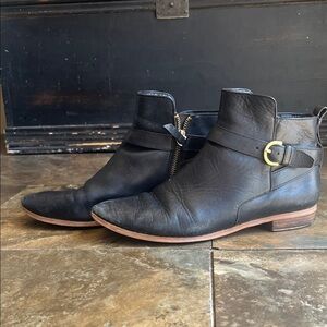 Kate Spade Saturday Vintage Black Leather Ankle Boots